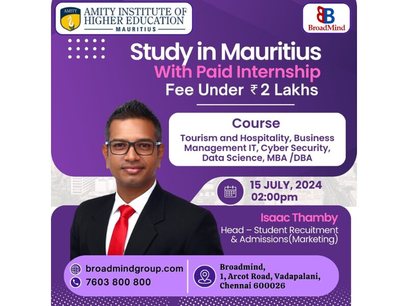 Register for the admission event of Amity Institute of Higher Education, Mauritius